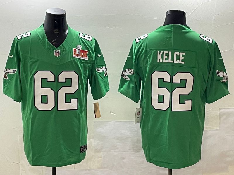 Men Philadelphia Eagles #62 Kelce Green three generations 2025 Nike Vapor Limited NFL Jersey style 22->philadelphia eagles->NFL Jersey